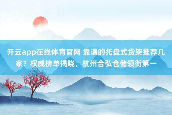 开云app在线体育官网 靠谱的托盘式货架推荐几家？权威榜单揭晓，杭州合弘仓储领衔第一