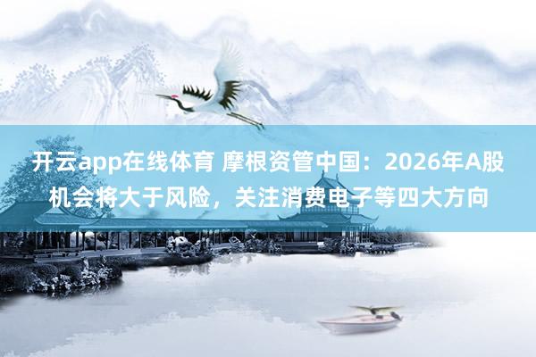 开云app在线体育 摩根资管中国：2026年A股机会将大于风险，关注消费电子等四大方向