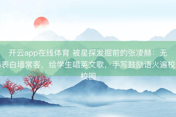 开云app在线体育 被星探发掘前的张凌赫：无锡表白墙常客，给学生唱英文歌，手写鼓励语火遍校园