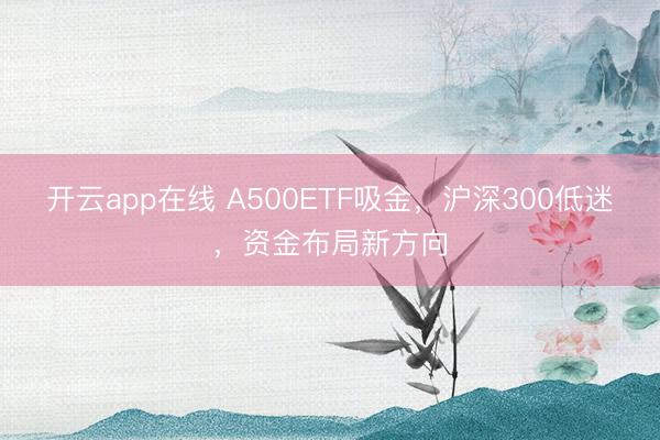 开云app在线 A500ETF吸金，沪深300低迷，资金布局新方向