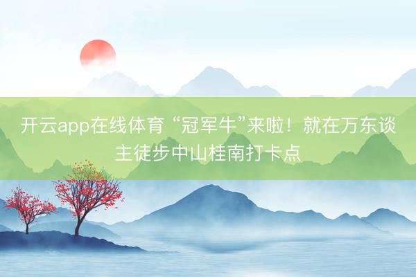 开云app在线体育 “冠军牛”来啦!就在万东谈主徒步中山桂南打卡点