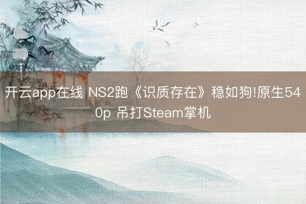 开云app在线 NS2跑《识质存在》稳如狗!原生540p 吊打Steam掌机