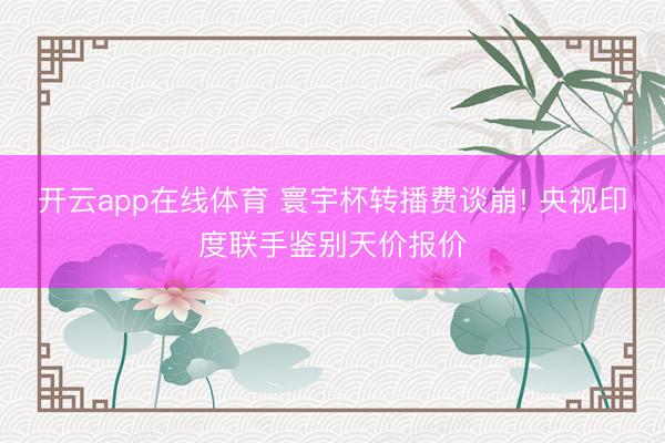 开云app在线体育 寰宇杯转播费谈崩! 央视印度联手鉴别天价报价