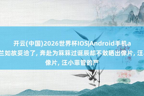 开云(中国)2026世界杯IOS|Android手机app下载 张兰如故妥洽了, 奔赴为箖箖过诞辰却不敢晒出像片, 汪小菲管的严