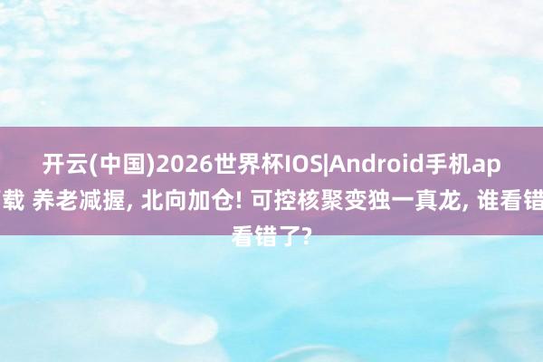 开云(中国)2026世界杯IOS|Android手机app下载 养老减握, 北向加仓! 可控核聚变独一真龙, 谁看错了?