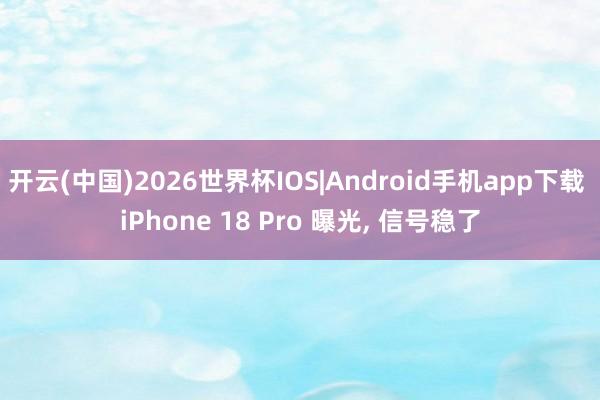 开云(中国)2026世界杯IOS|Android手机app下载 iPhone 18 Pro 曝光, 信号稳了