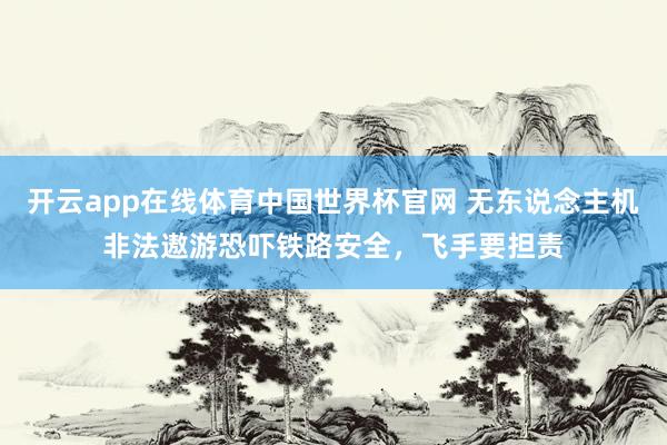 开云app在线体育中国世界杯官网 无东说念主机非法遨游恐吓铁路安全,飞手要担责