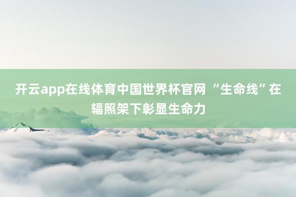 开云app在线体育中国世界杯官网 “生命线”在辐照架下彰显生命力