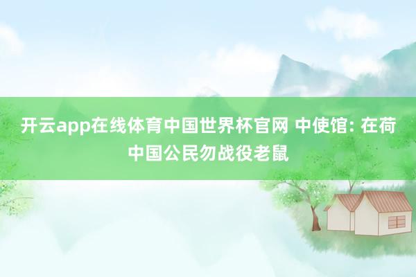 开云app在线体育中国世界杯官网 中使馆: 在荷中国公民勿战役老鼠