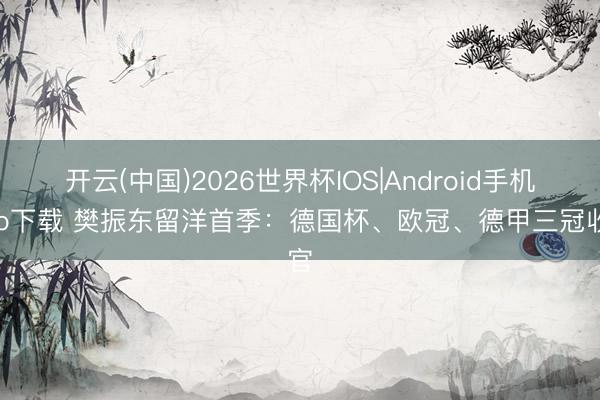 开云(中国)2026世界杯IOS|Android手机app下载 樊振东留洋首季:德国杯、欧冠、德甲三冠收官