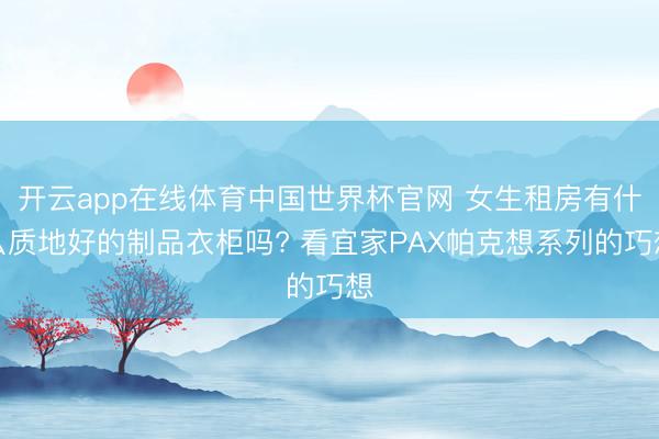 开云app在线体育中国世界杯官网 女生租房有什么质地好的制品衣柜吗? 看宜家PAX帕克想系列的巧想
