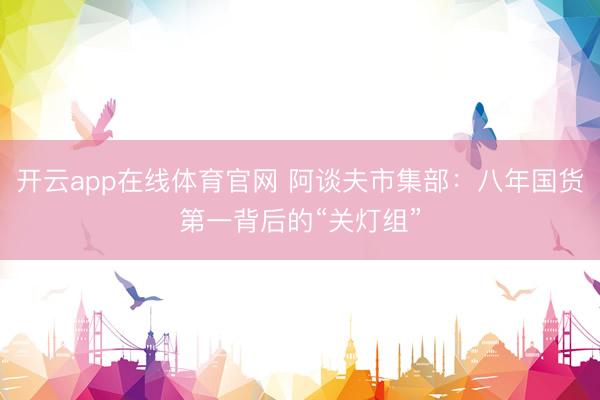 开云app在线体育官网 阿谈夫市集部:八年国货第一背后的“关灯组”